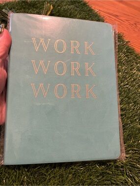 Graphique De France Aqua soft cover journal with Gold Foil "WORK WORK WORK"